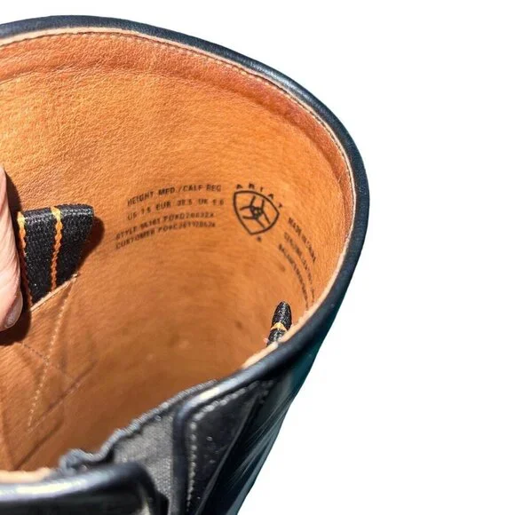 Ariat Black Leather Ankle Boots - Picture 4 of 9